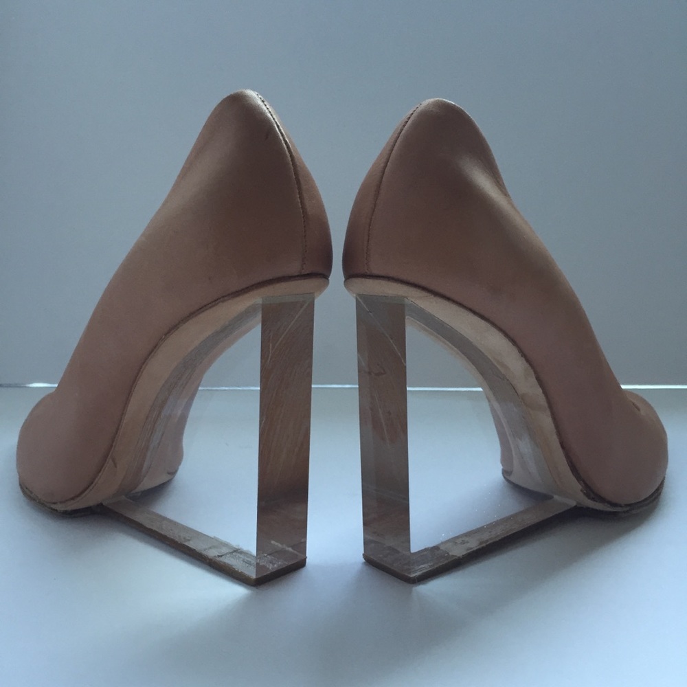 MAISON MARTIN MARGELA x H&M TAN LUCITE WEDGE HEEL